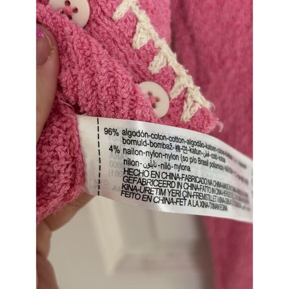 Zara Pink Knit Cropped Button Front Cardigan Size Small Coquette Fairy Cottage - Picture 7 of 7